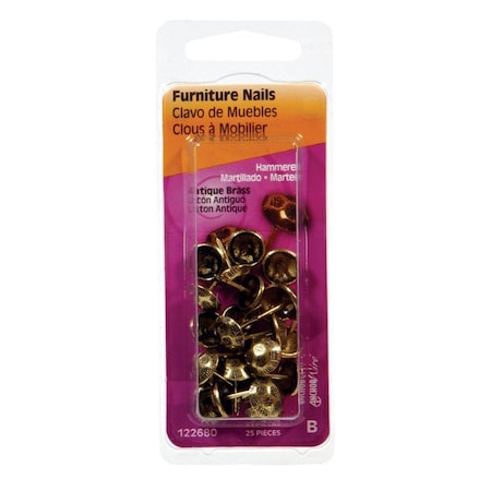 Hillman HILLMAN No. 9 Antique Brass Brass Furniture Nails 25 pk 122680